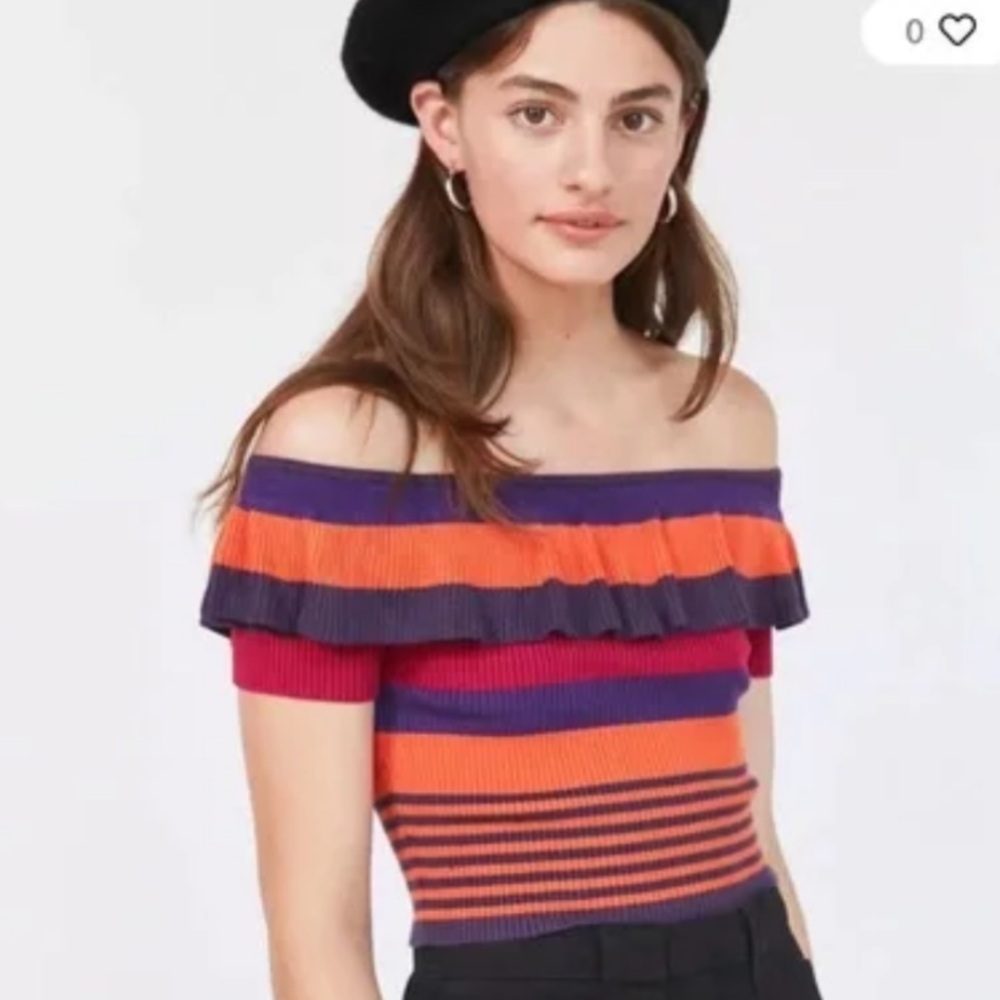 NWT Urban Outfitters Kimchi Blue Riley Knit Striped Crop Top Small